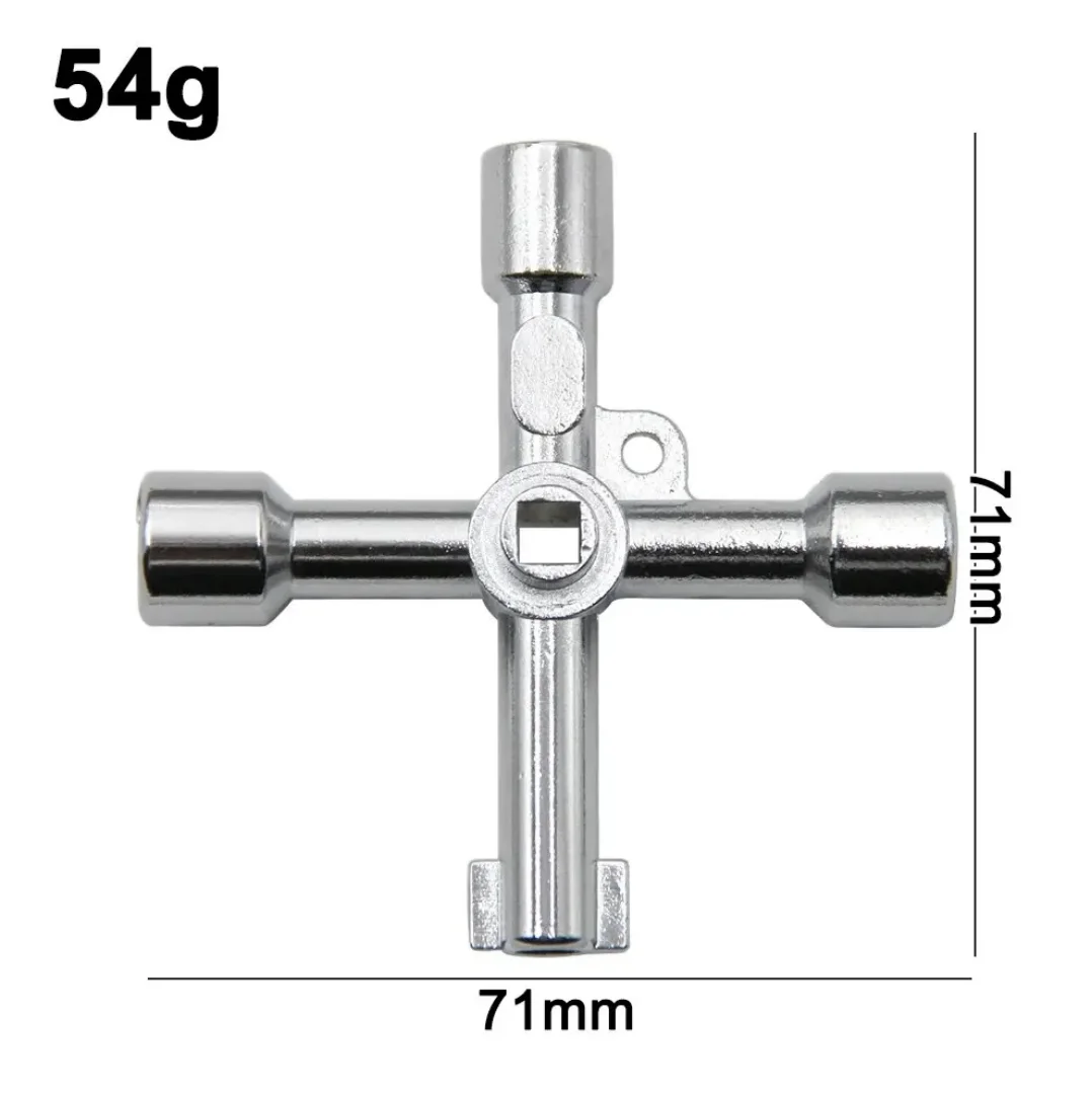 Multifunctional 4-in-1 Cross Portable Silver Hand Screwdriver DIY Socket Screwdriver Head Combination