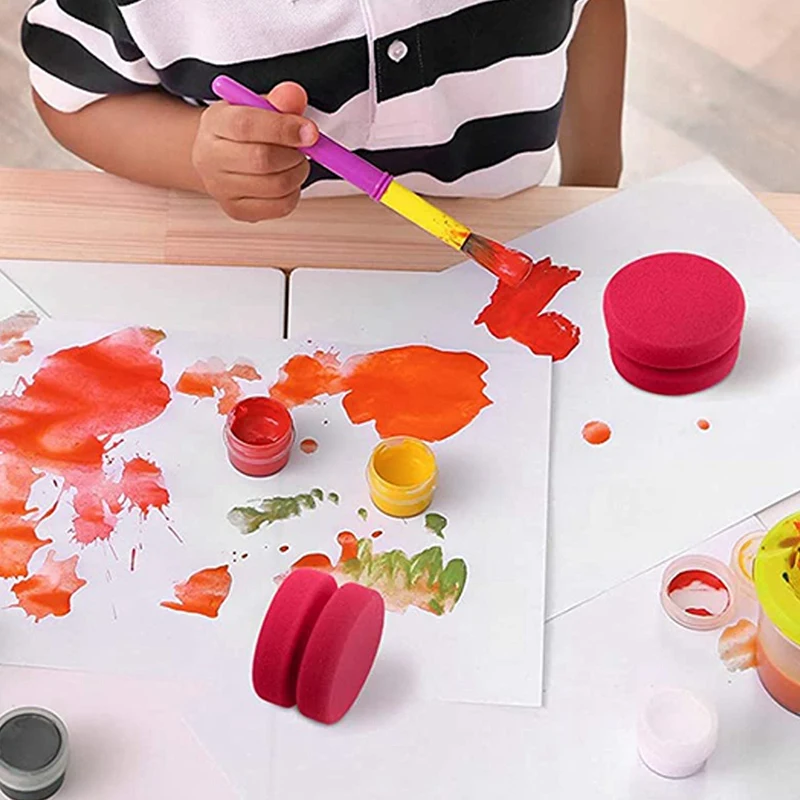 8 Pak Verf Spons Applicator Detail Spons Verf Ronde Wax Applicator Band Glans Applicator (Rood)