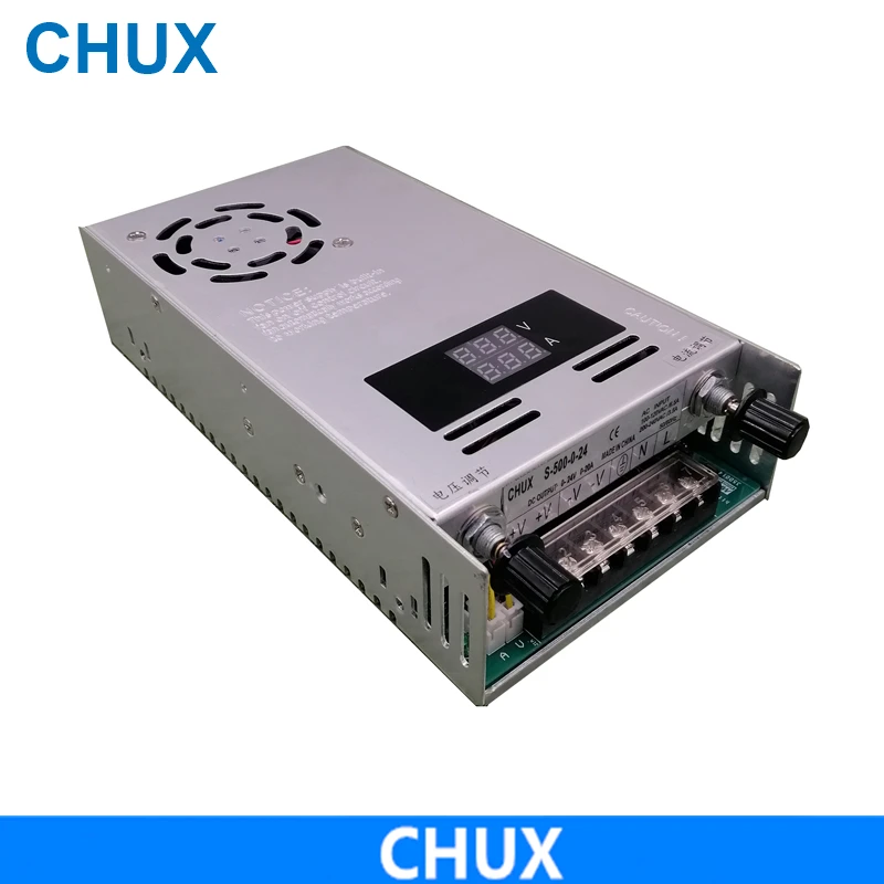 CHUX 500W Adjustable Switching Power Supply With Digital Display Power Supply For LED ac DC 0-12V 24V 36V48V 60V 80V 110V 220V