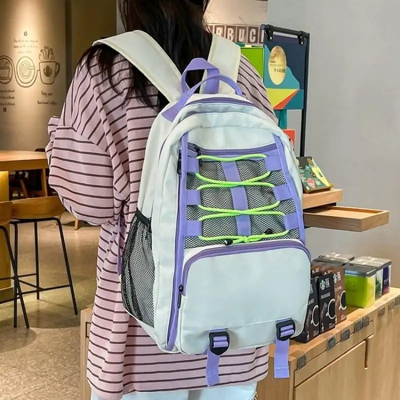 Fashion Girl College School Bag Casual New Simple Women Backpack Big Book Packbags for Teenage Travel Shoulder Bag Rucksack