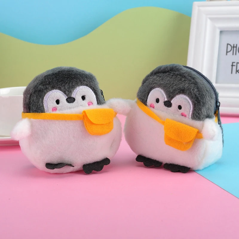 Cute Penguin Plush Mini Wallet Soft Positive Energy Penguin Plush Coin Purse Girls Children Small Gifts