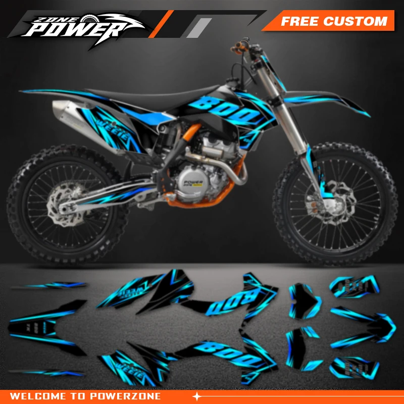 Powerzone Custom Team Decals Stickers Kits for KTM 125 200 250 300 350 450 500 EXC XCW 2014-2016 SX SXF 2013-2015 132