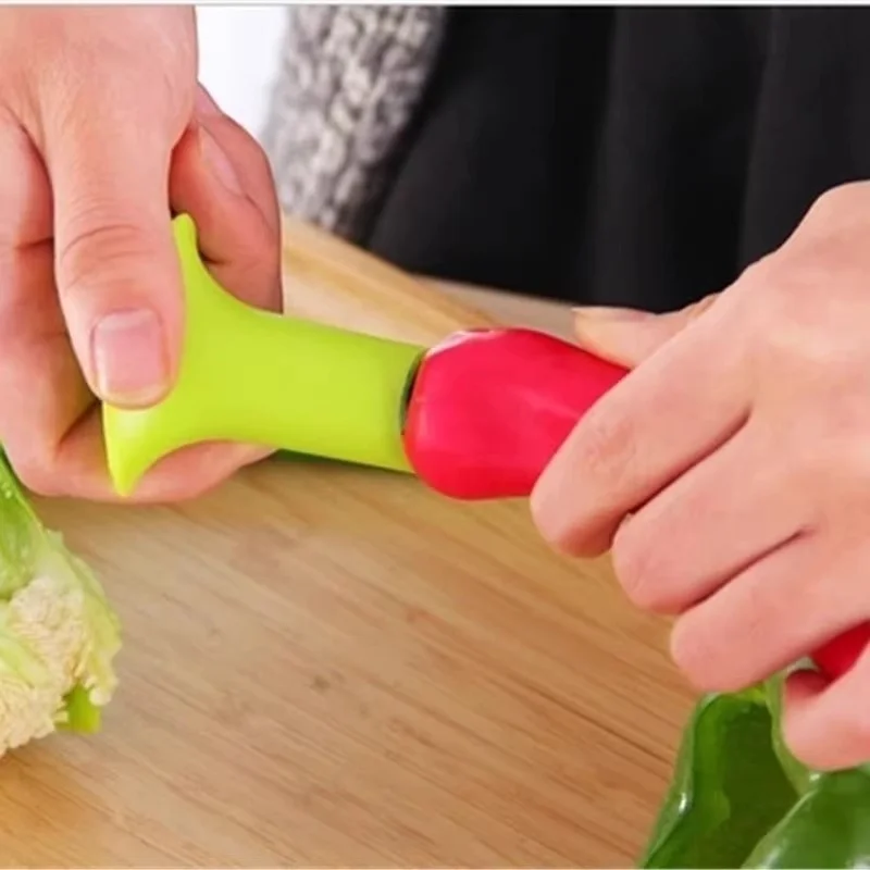 

Round Pepper Corer Seed Remover Energy Saving Kitchen Gadgets No Hot Hands Yellow/Green/Blue New