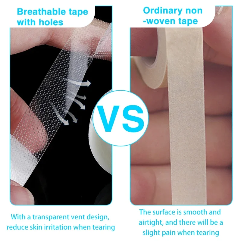 3/5 لفات الرموش تمديد شريط لاصق من البولي ايثيلين تحت رقعة عين أشرطة العين للرموش تطعيم أشرطة كحل رمش وهمية