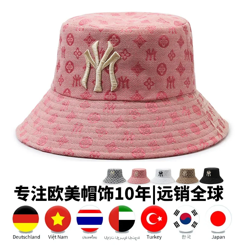 

Summer Korean Bucket Hat Casual Embroidery Flat Bottom Outdoor Climbing Sun Hat