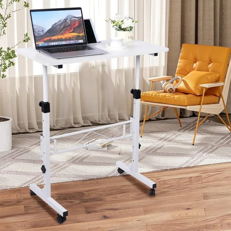 

Standing Desk Adjustable Height,Mobile Stand Up with Wheels Small Computer Desk Rolling , Portable Laptop Desk