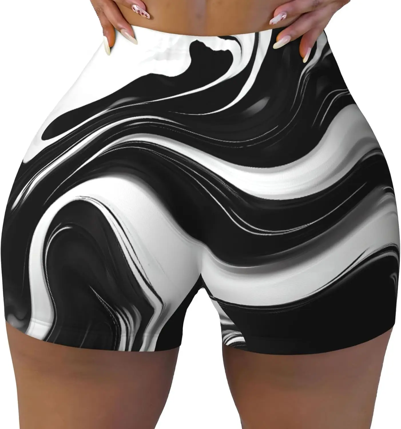Abstract Ink Octopus Print Workout Shorts for Women Short Gym Yoga Running Sport Active Exercise Fitness Shorts