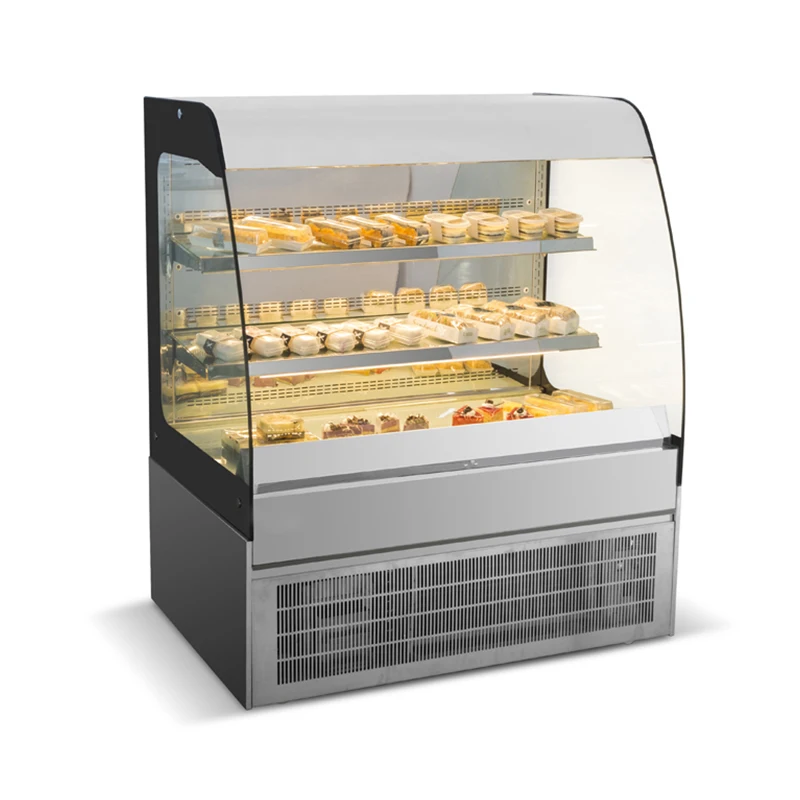 Chinese Manufacturer Bakery Counter Refrigerated Showcase Cake Display Cabinet With Low Profile Dessert Cabinet