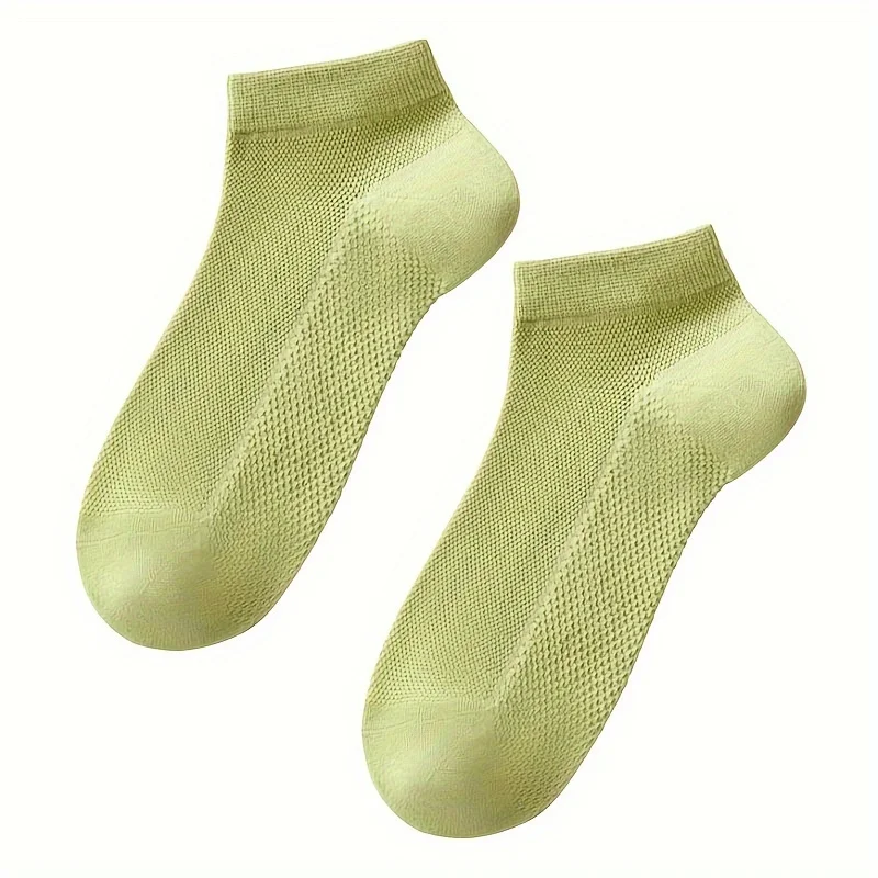 7 pairs of summer solid color mesh short socks  fresh Korean version women\'s macaron candy colored short socks