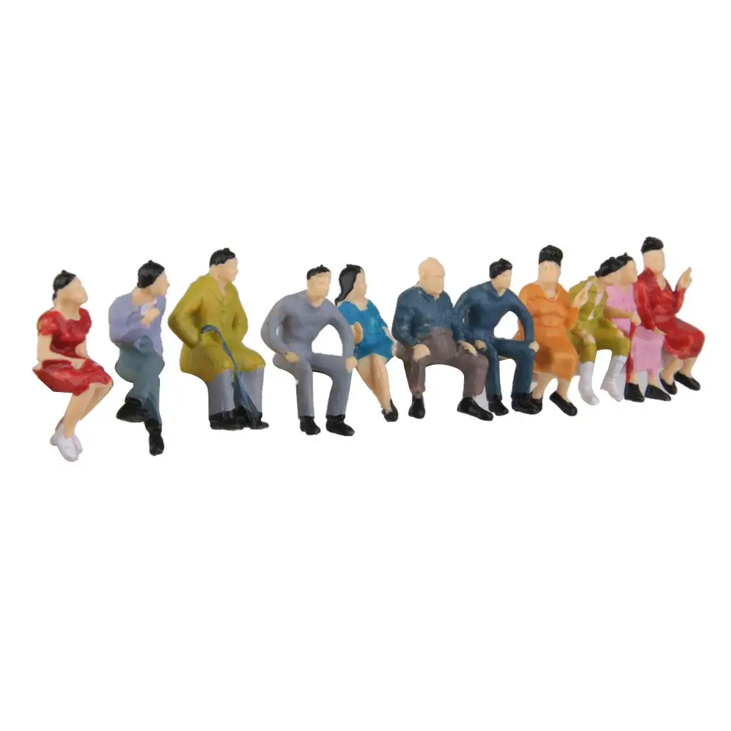 

O Scale Plastic Train Painted Diorama Seated People Miniatures Park Parts