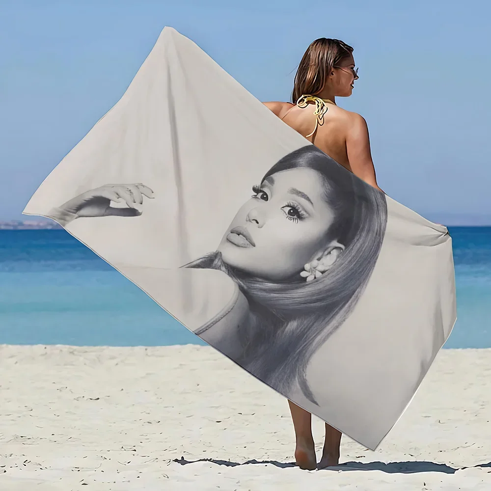 American Pop Singer A-Ariana Grande Beach Towel Microfiber Sand Free Quick Dry Soft Sandproof Pool Towels Gift for Women Travel