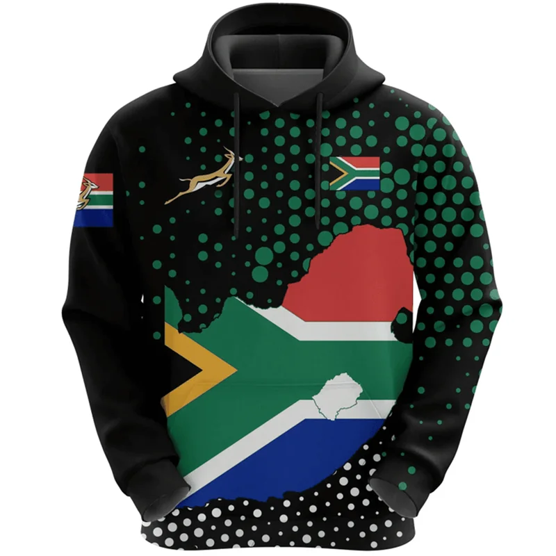 

Vintage 3D South African Dashiki Patterns Printing Hoodies Men The Republic-of South Africa Flag Emblem Graphic Hooded Hoody Top