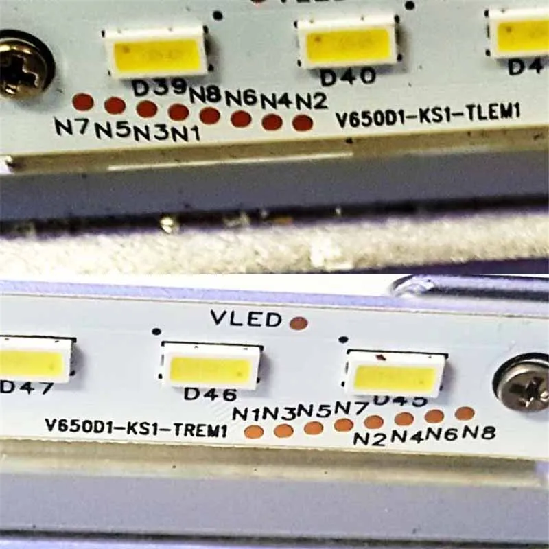 2Pcs Kits TV's Illumination Bar V650D1-KS1-TLEM1/TREM1 Backlight Strip For PHILIPS 65PFK5909 65PFL5W40 65PFT6520/60 65PUK7120/12