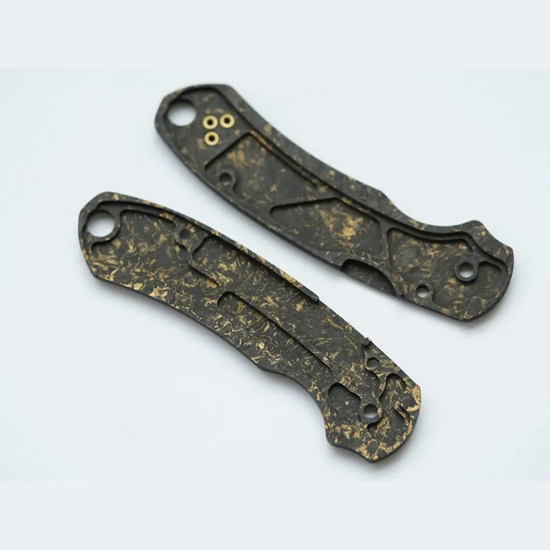 1 Pair Custom Made Brass+Forged Carbon Fiber Handle Scales for Spyderco C223 Para3 Knives