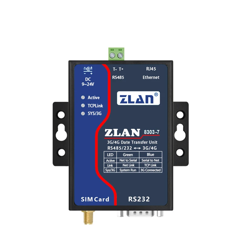 RS485/232 to 2G/3G/4G Modbus gateway multi-host 4G converter ZLAN8303-7