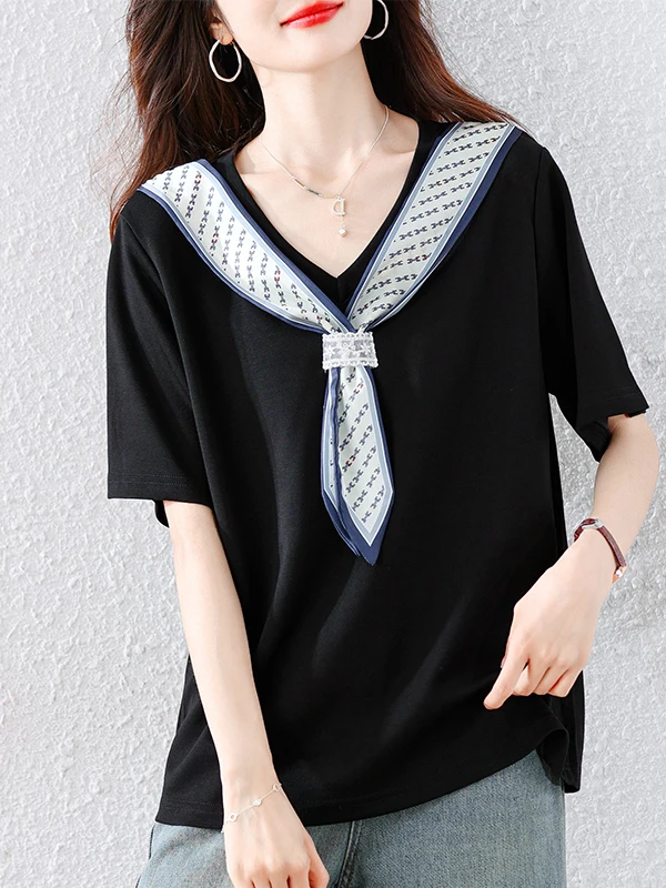 

Корейский шелковый шарф oulder Wrap ort Sve round Ne, универсальный топ, повседневный свободный крой, летнее новое поступление, женская мода