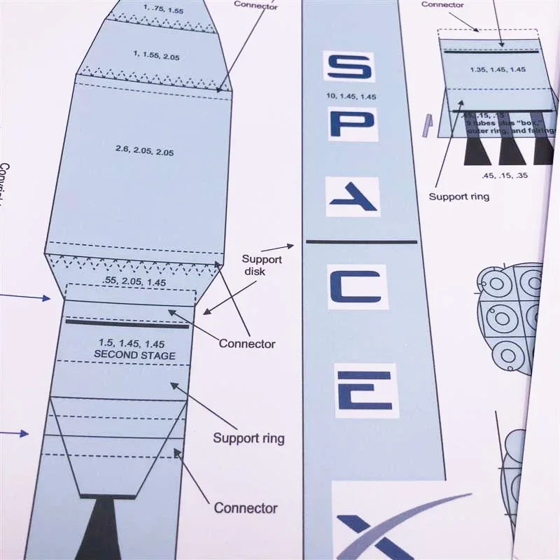 1/100 EUA SpaceX Falcon 9 Foguete Modelo de Papel 3D Quebra-cabeça Estudante Classe de Mão DIY Espaço Papermodel Toy
