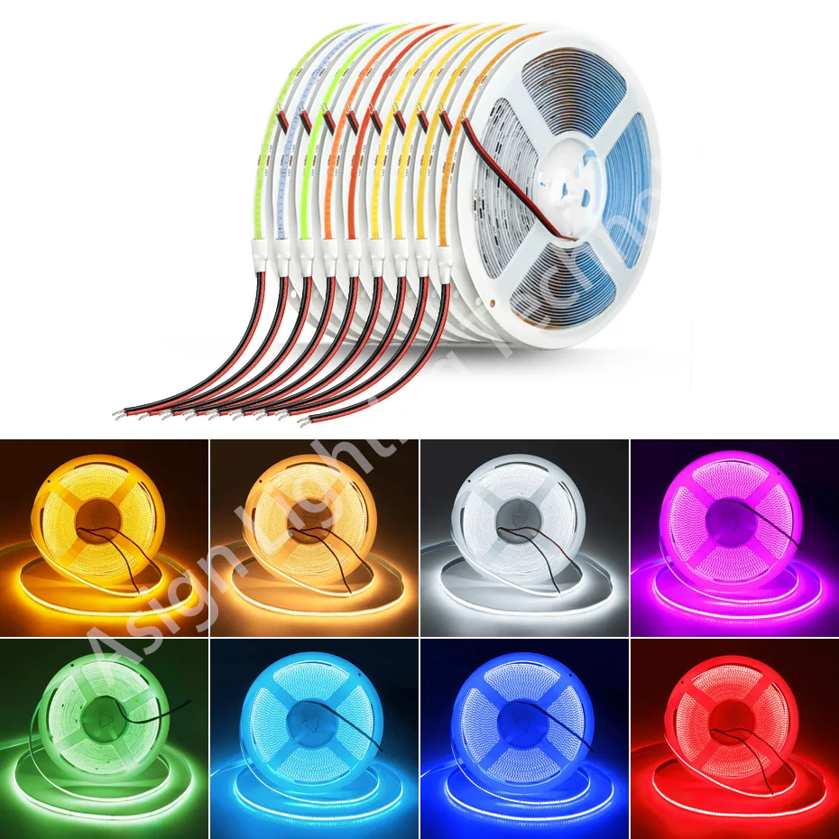 

COB Led Strip Lights 24V 320LEDs/M Flexible LED Ribbon 0.5m-10m Super COB Tape Light Cold/Warm White/Ice Blue/Red/Green//Pink