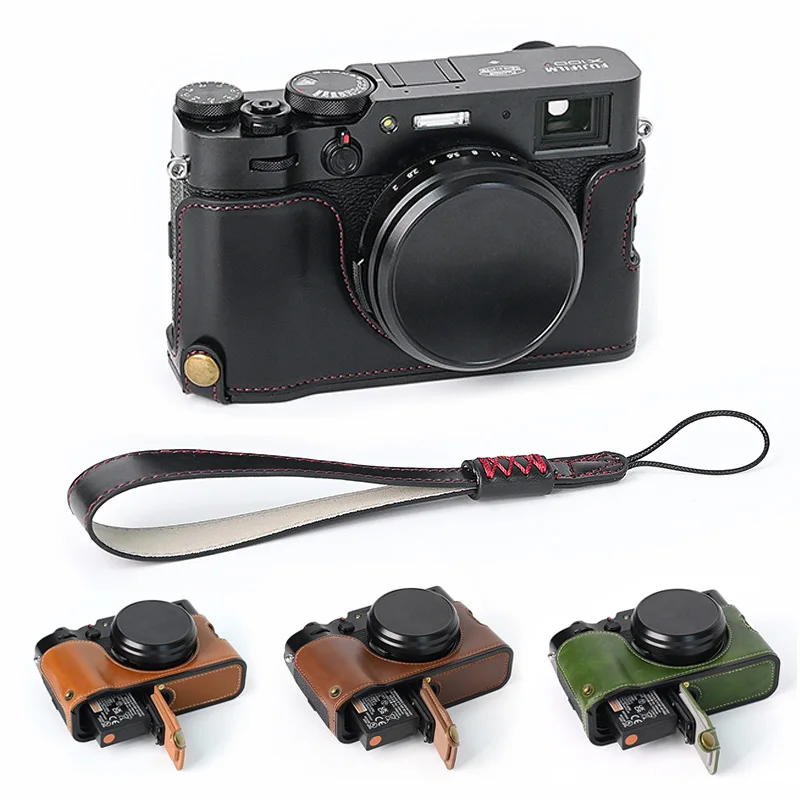 Leather Half Case Grip for FUJIFILM FUJI X100V Camera