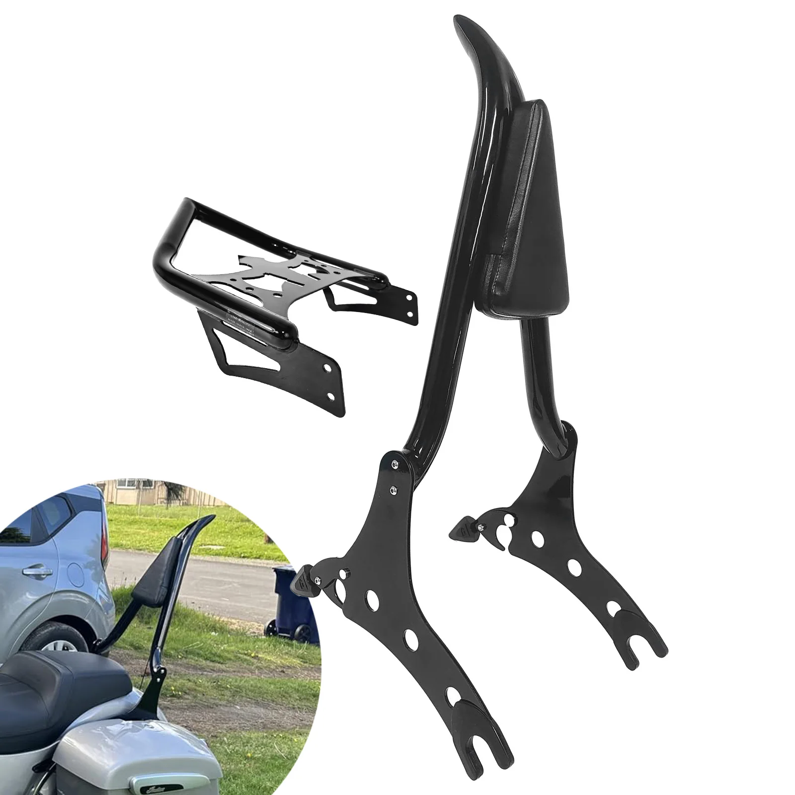 Motorcycles Accessories For Indian Chieftain Roadmaster Springfield Challenger 2014-2024 Sissy Bar Backrest With Luggage Rack