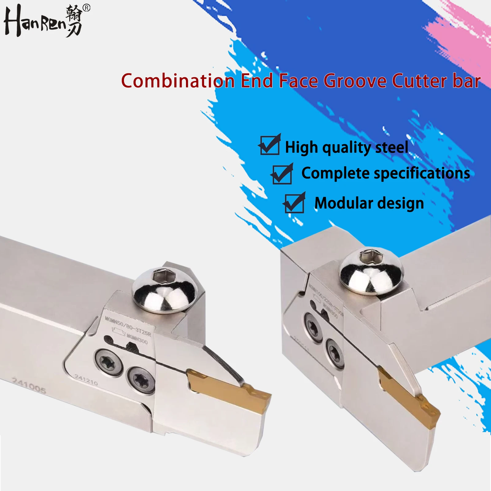 

Модульный торцевой держатель инструмента для обработки канавок Комбинированный тип Увеличение глубины резки Внешний держатель инструмента с ЧПУ Четырехстойкий