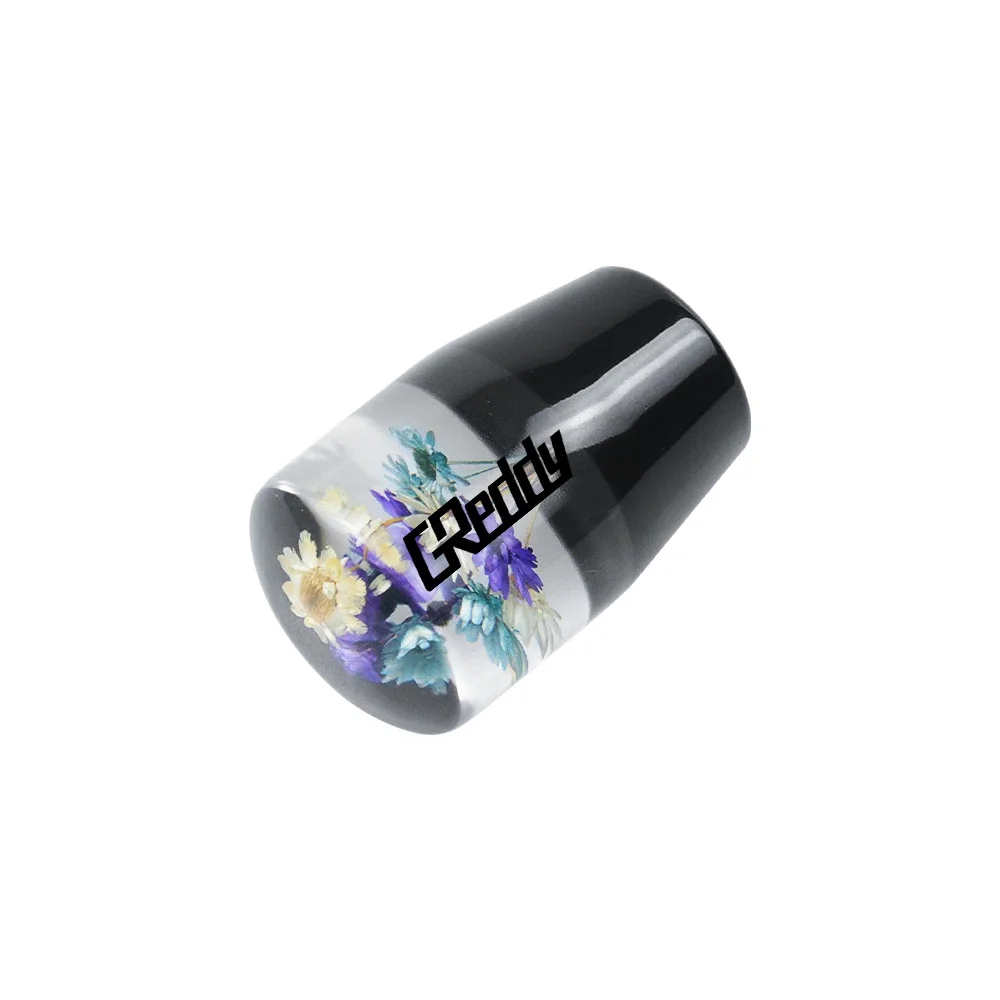 JDM Interior Car Racing Gear Stick Shifter Lever Clear Underwater Flower Design Crystal Resin Gear Shift Knob GReddy Real Flower