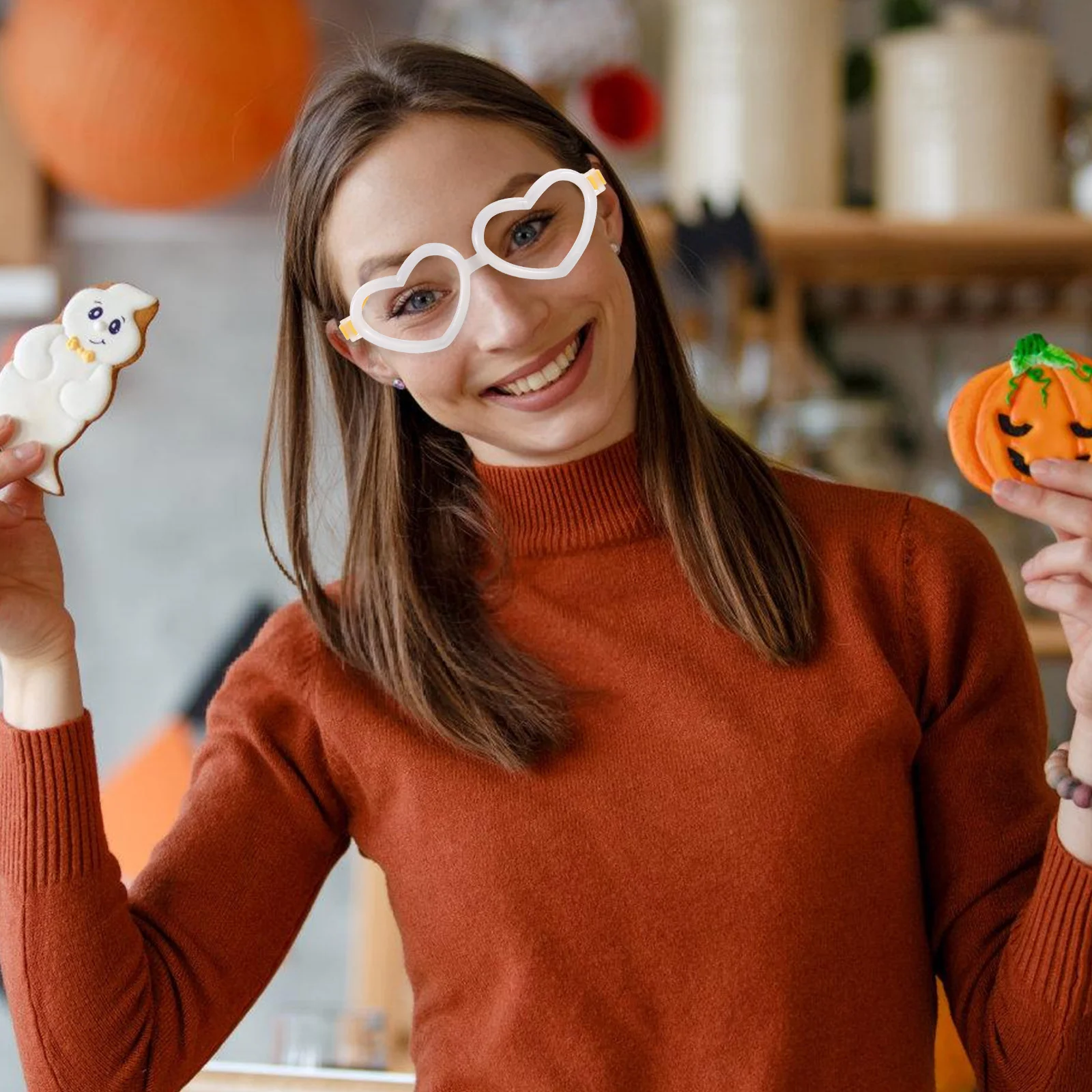 10 pçs varas brilhantes em forma de coração óculos alegre ídolo de ar concertos atividades ao ar livre festas festivais óculos brilhantes