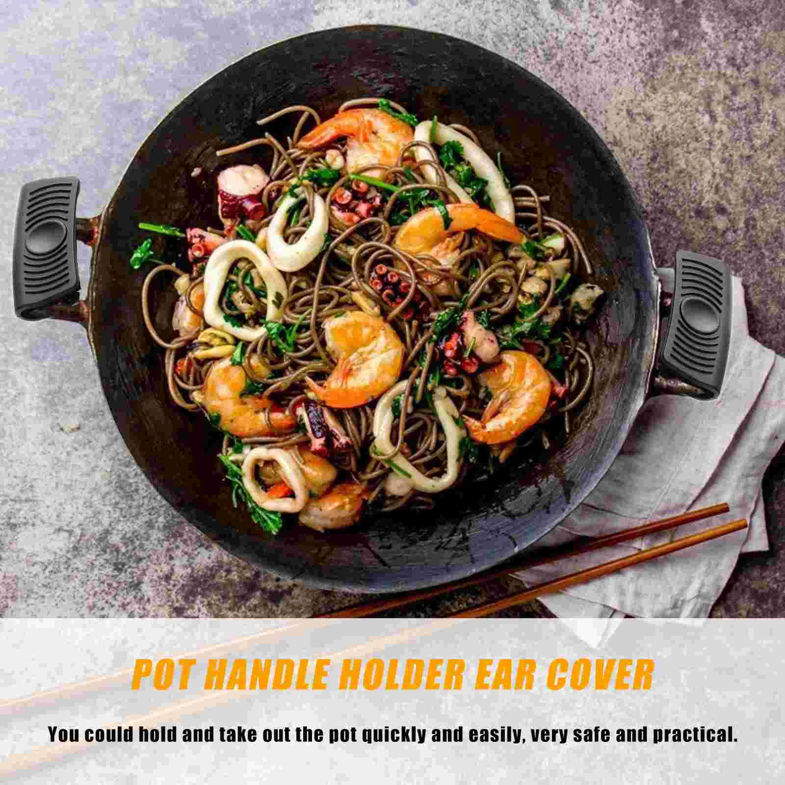 Engrossado pote clipe de orelha alça capa à prova de calor ensopado isolamento anti-queimadura ferramenta de cozinha anti-skid titular panelas