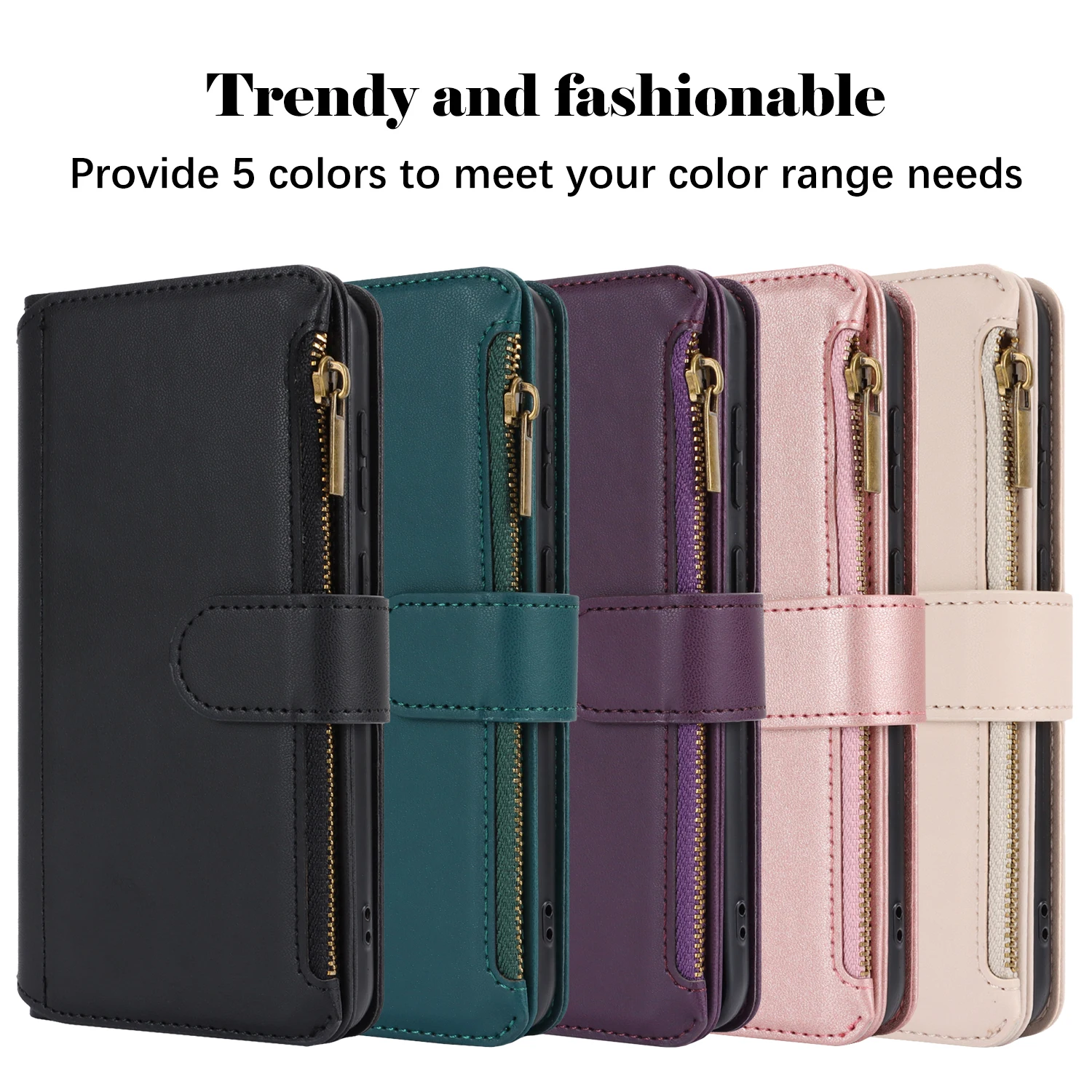 

For Samsung Galaxy S25 Ultra /S25 Edge/s25/s25+Crossbody Cell Phone Case zipper Flip Leather Credit Bank Card Holder With Strap