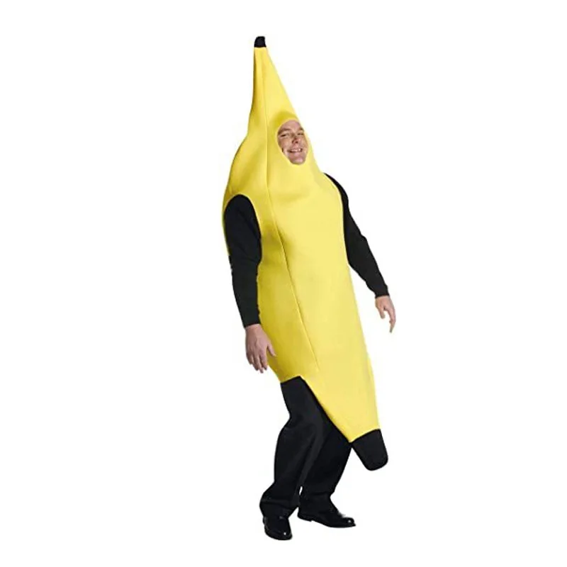 Banana Cosplay Costume Novelty Carnival Clothing Men Adult Kids Fancy Dress Funny Sexy Halloween Christmas Party Decorations