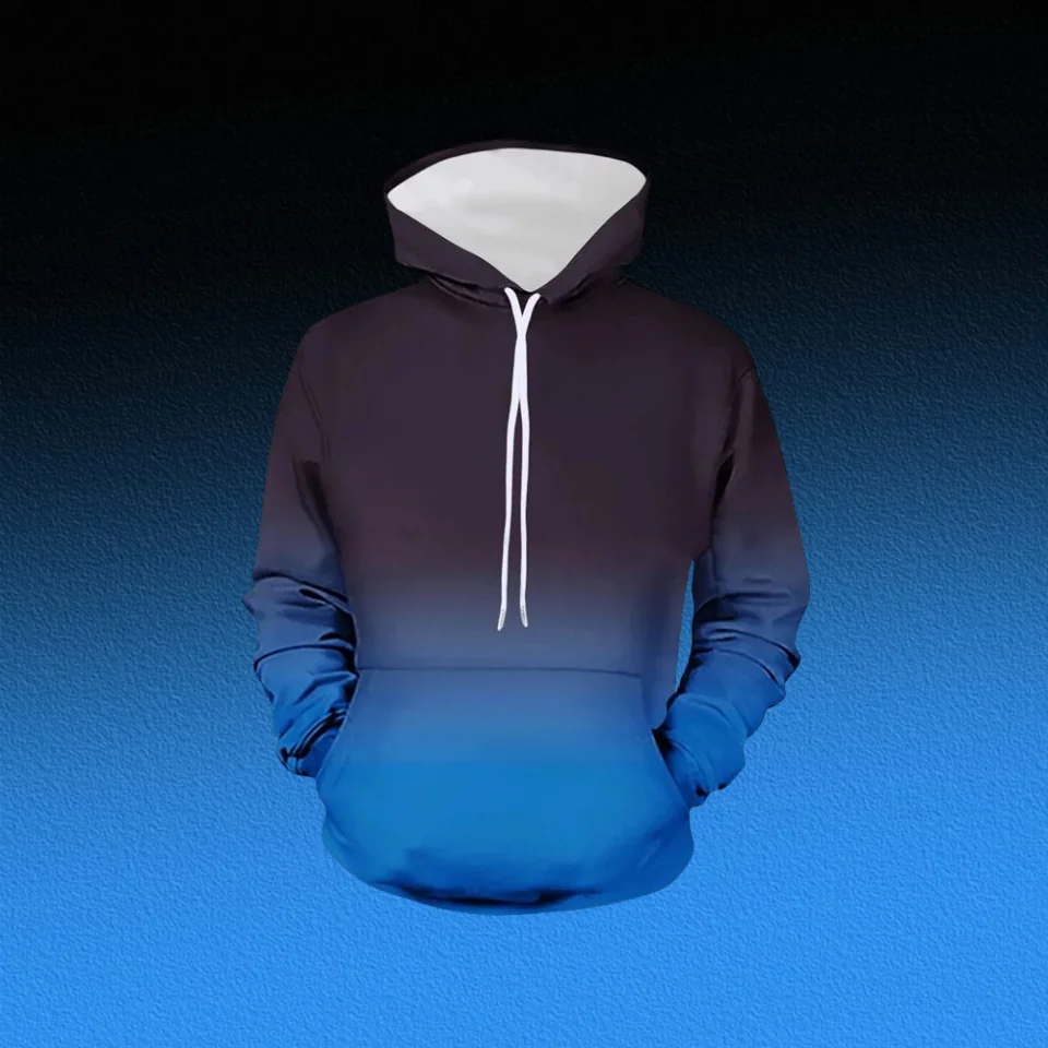 

Fashion Men's Hoodie Printed Color Gradient Patterns Digital Printing Trendy Casual Long Sleeved Hooded Thick New Style Tops