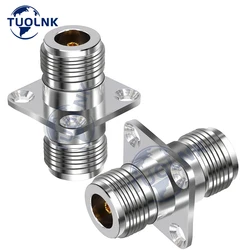 N Female Coax Adapter N Female to N Female 4 Hole Flange Panel Mount Coaxial Connector N Female Jack Coax Connector 2pcs