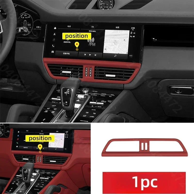 Original Car Bordeaux red car interior parts for Porsche Cayenne Coupe S Gts Turbo Screen Watch Sticker for Cayenne Accessories