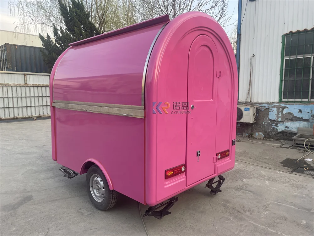 Coffee Trailer Concession Snack Ice Cream Kiosk Fully Equipments Customize Size Fast Food Truck Trailer