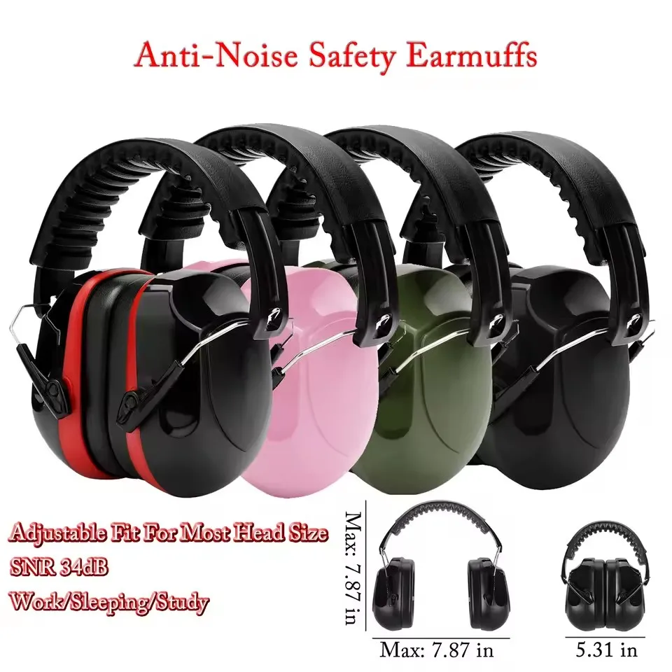 New Adjustable Anti-Noise Head Earmuffs SNR-34dB Ear Muff Ear Protector For Work Study Shooting Woodwork Hearing Protection