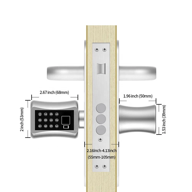 Imagem -03 - Tuya App Inteligente Redondo Bloqueio de Cobre Wif Bluetooth Digital Segurança Numérico Eletrônico sem Fio Teclado Fechadura da Porta Aço Keyless