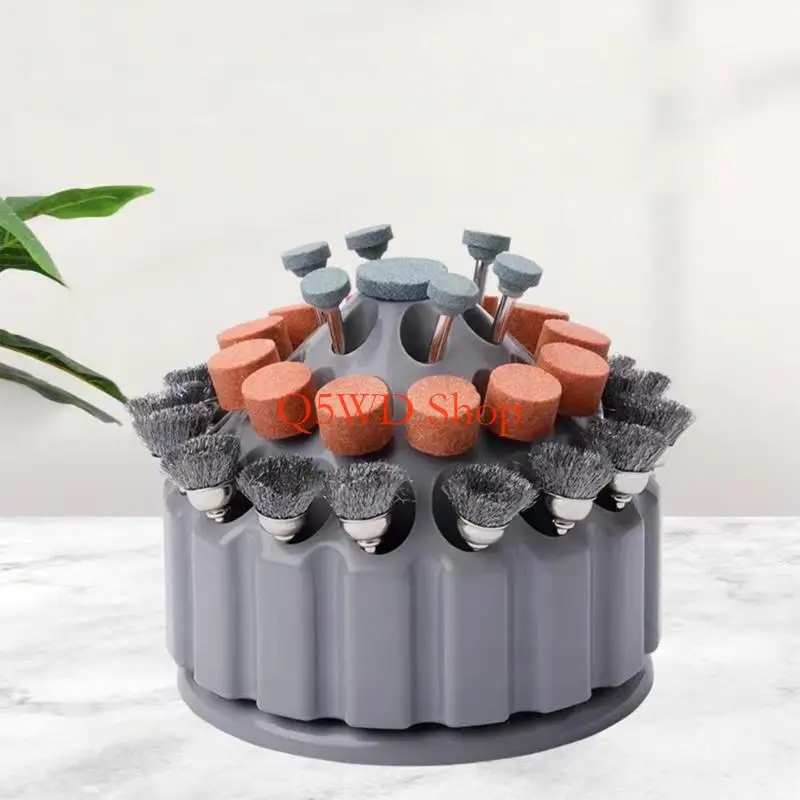 

Q5WD Вращающийся на 360 градусов пластиковый чехол для инструментов для ногтей, держатель для сверл, ящик для хранения, для