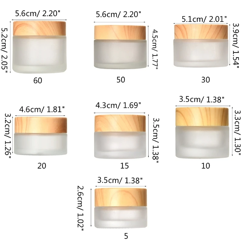 Hộp đựng mỹ phẩm bằng thủy tinh Lọ mẫu rỗng có nắp đậy bằng gỗ chống rò rỉ Trang điểm Dropshipping