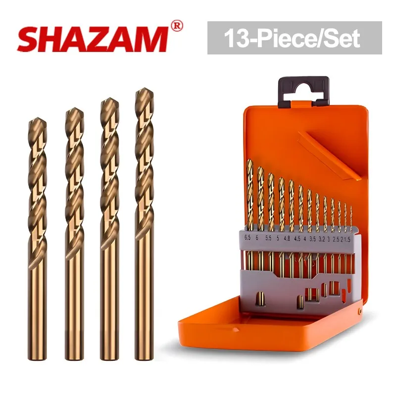 

Многофункциональная спиральная дрель SHAZAM M35 из кобальта, 13/19/25 шт./комплект, специальные сверла промышленного класса из нержавеющей стали 6542 для металлов