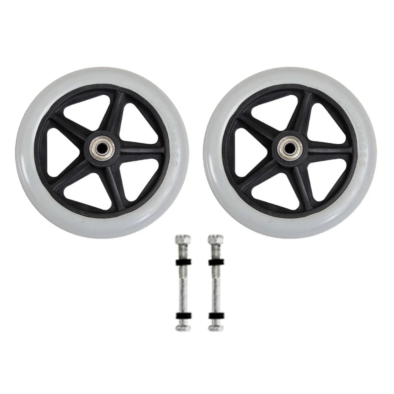 2Pcs 6/7/8in Wheelchair Caster Universal Front Wheel Replacement Solid Tire Wheel Wheelchairs Accessories DropShipping