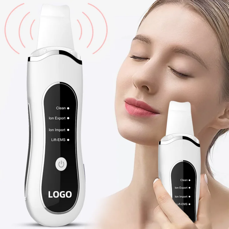 

Ultrasonic Skin Scrubber Peeling Blackhead Remover Deep Face Cleaning Ultrasonic Ion Ance Pore Cleaner Facial Shovel Cleanser