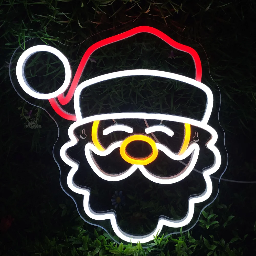 

Santa Claus Neon Led Sign Cartoon Neon Lights Christmas Room Decoration For Party Bar Club Art Wall Lamp Dimmable Light Up Sign