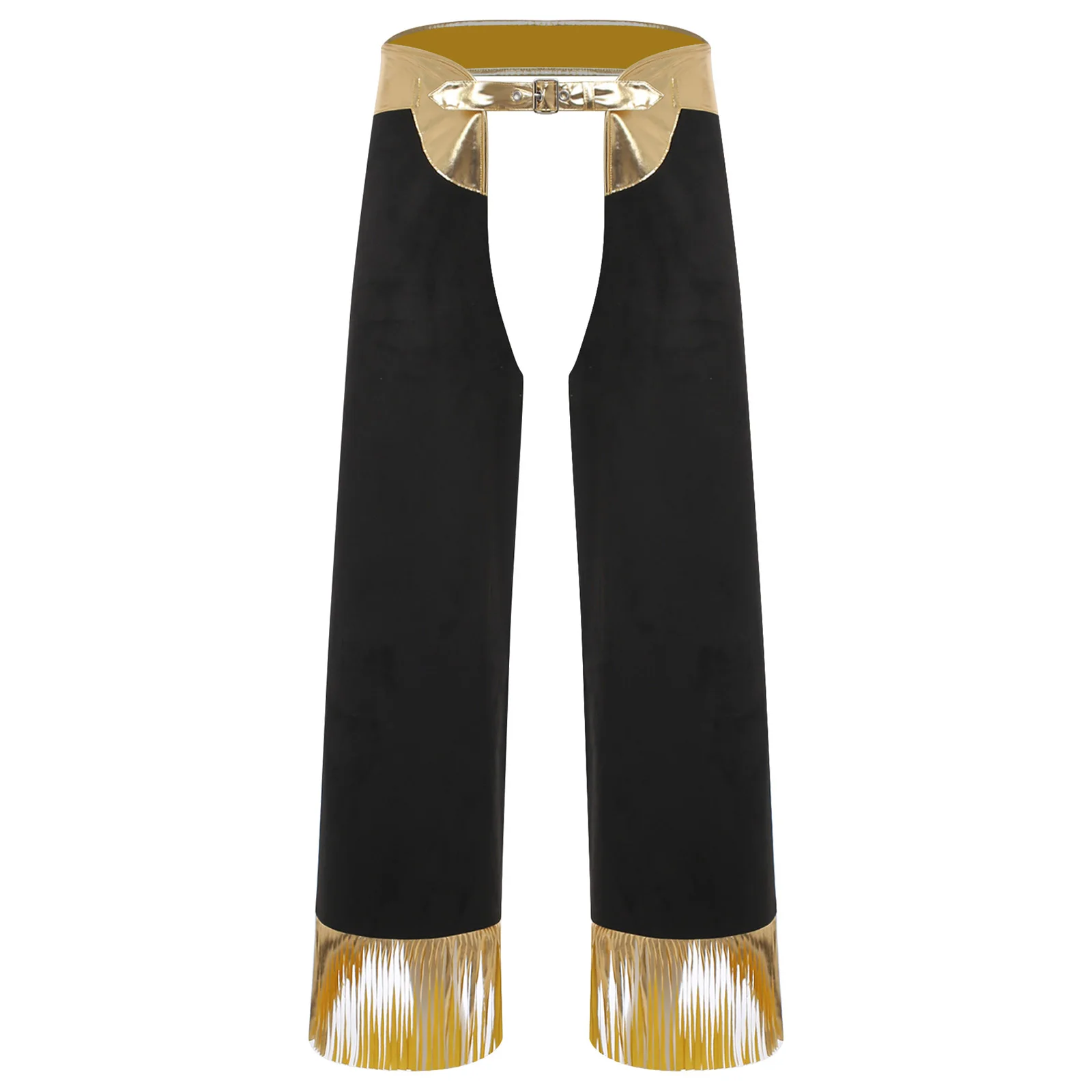 Heren Western Cowboy Kostuum Metallic Glanzende Fringe Hollow-out Kruis Cowboy Broek Halloween Dress Up Party Kostuum Rave Clubwear