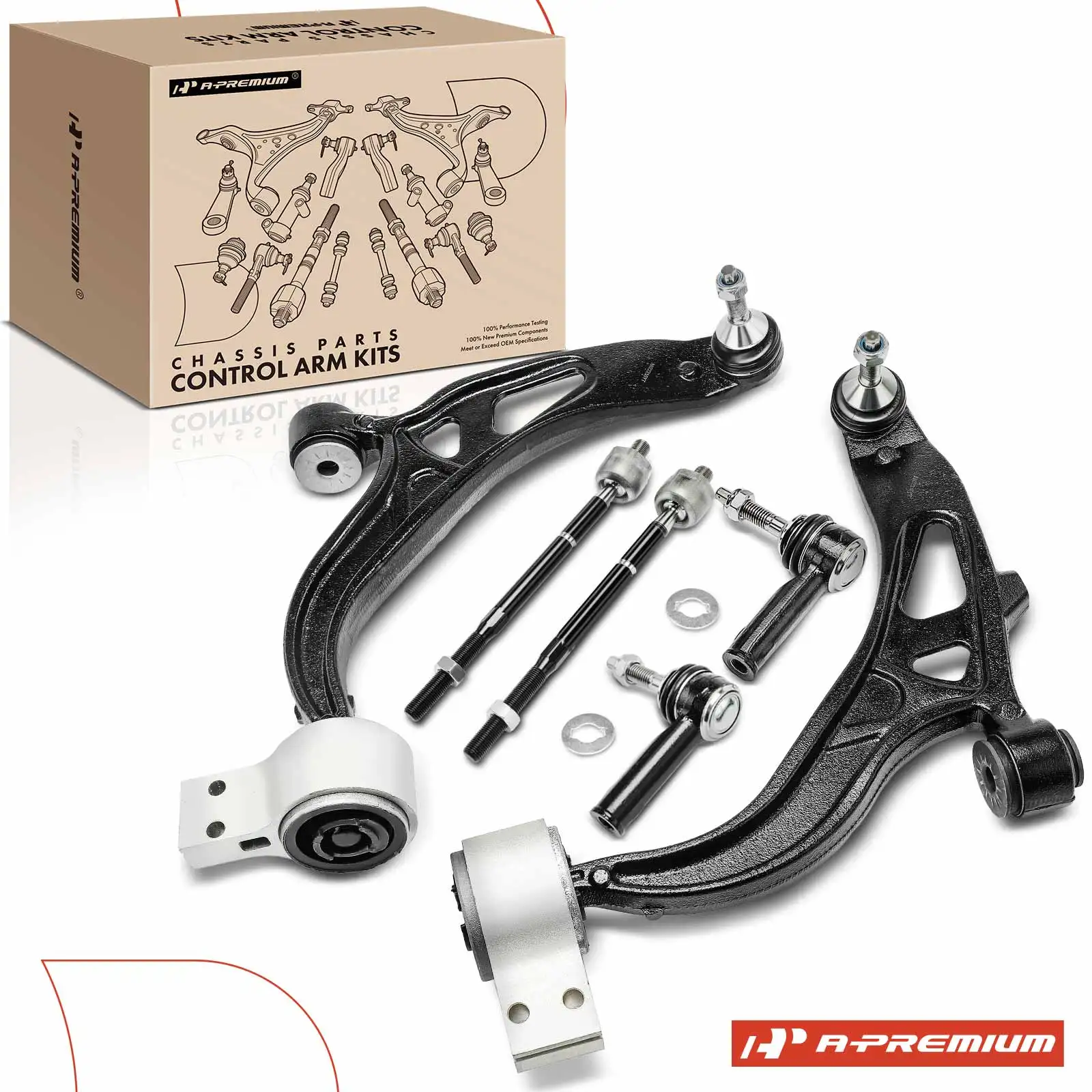 A-Premium 6x Front Control Arm & Ball Joint Assembly & Tie Rod End for Ford Explorer 2011-2017 Police Interceptor Utility