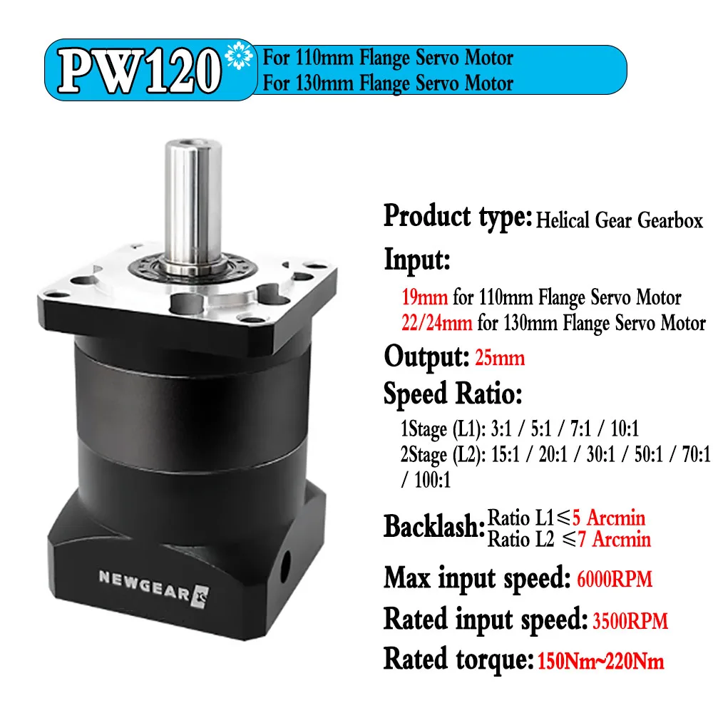 Imagem -04 - Caixa de Velocidades Helicoidal de Alta Precisão Gear Velocidade Ratio 3:15:1 100:1 Nema23 Nema34200w3kw Servo Motor Cnc
