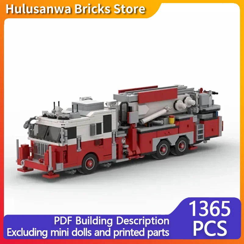 City Car Model MOC Building Brick Multi Functional Special Fire Truck Modular Technology Gift Holiday Assemble Children Toy Suit