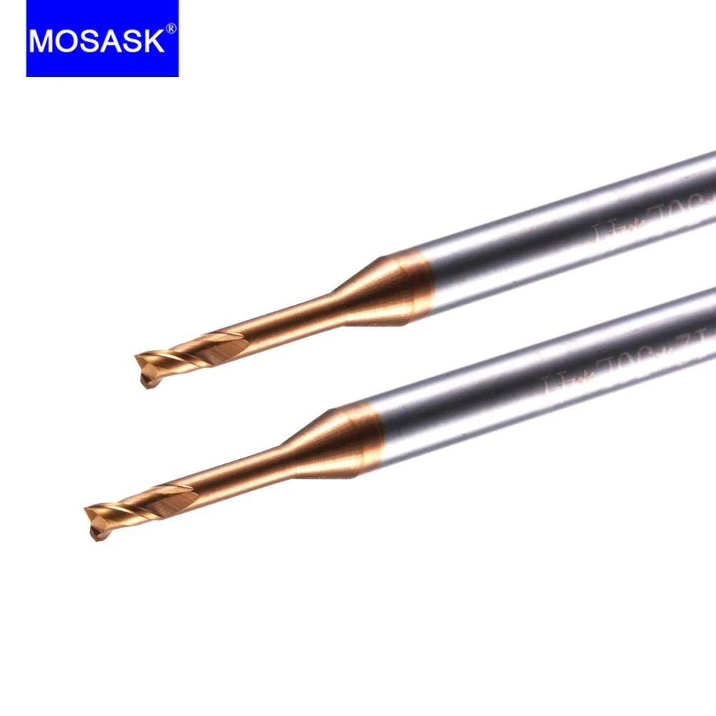 MOSASK 2 Flute Flat Long Neck Deep Ditch 60 Degree Tungsten Steel Nano Coating Anti-vibration Finishing Milling Cutter