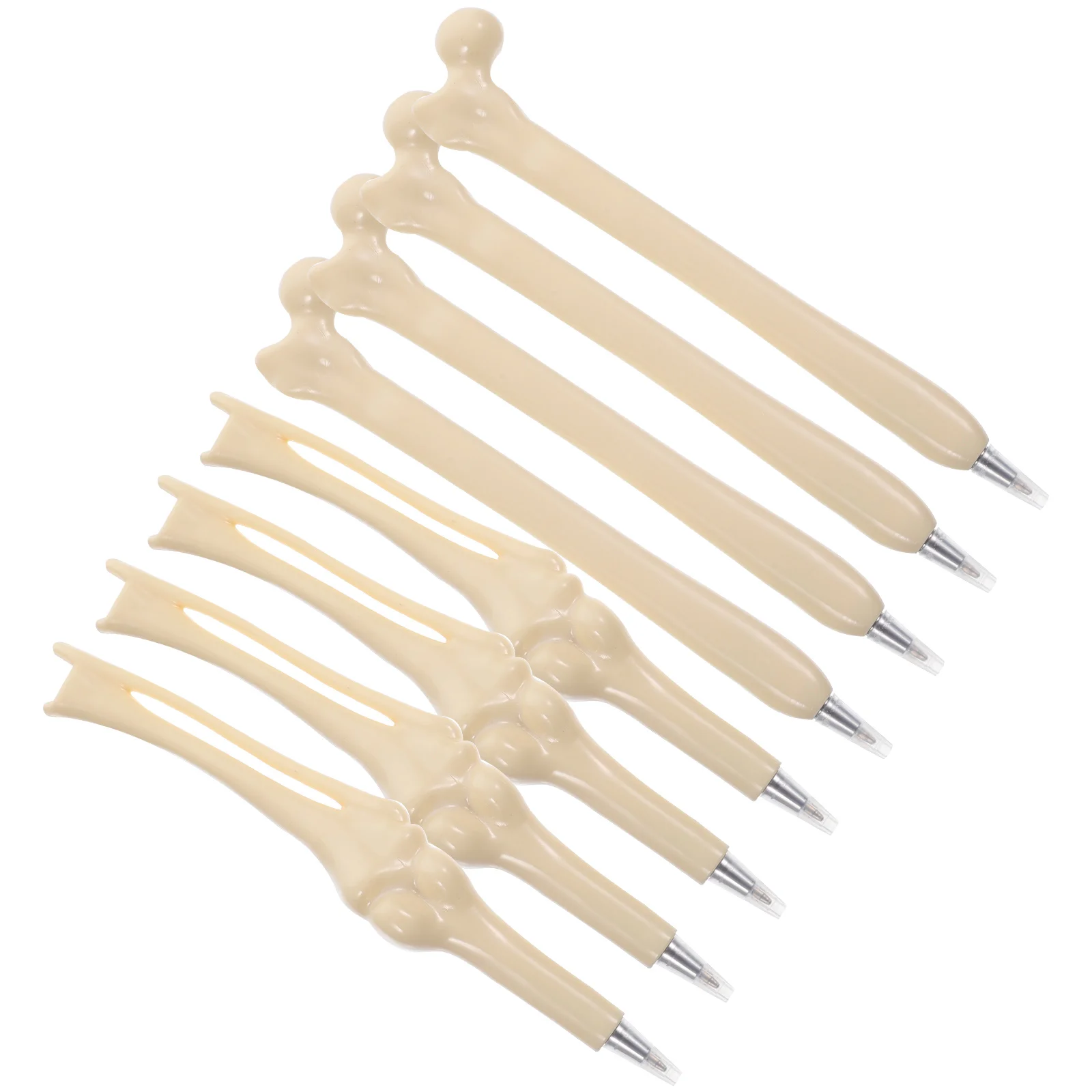 

8 Pcs Bone Shaped Ballpoint Pens Smooth Writing School Stationery Blue Color Bulk Pack Goth Style Office Supplies