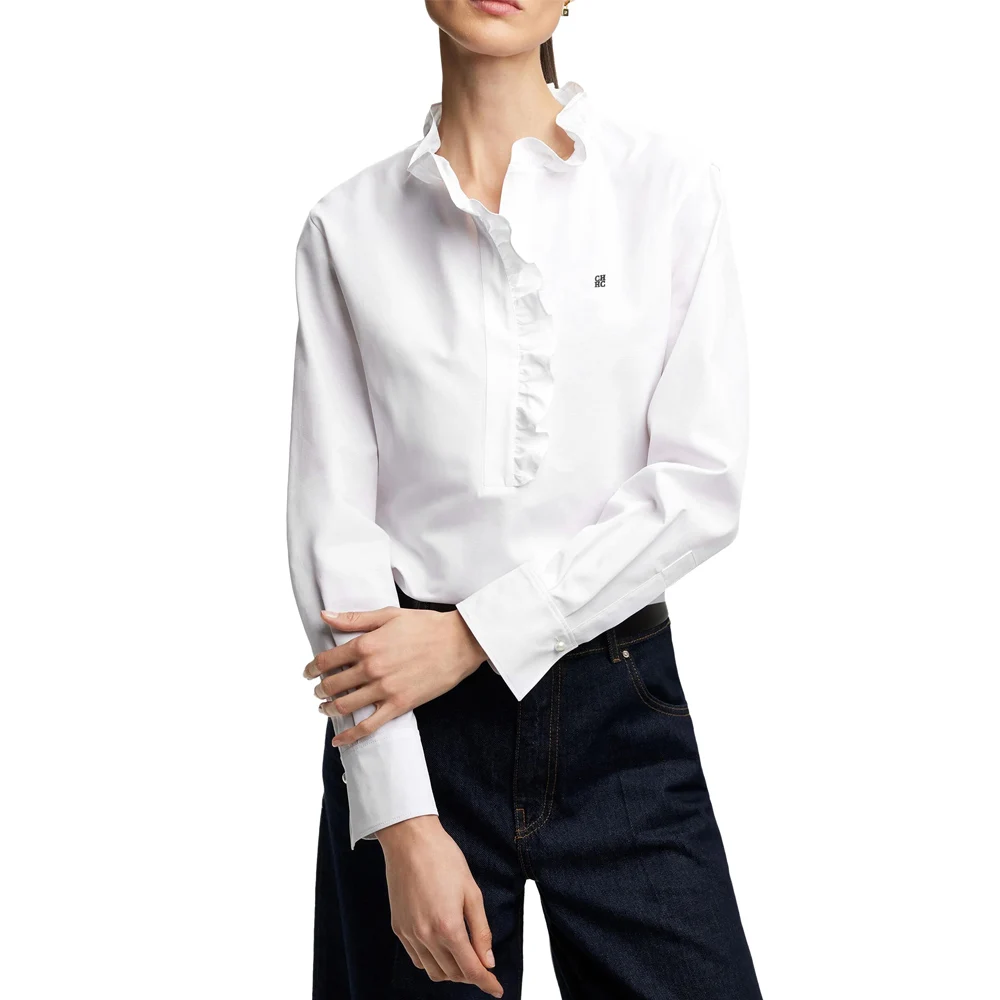 

2025 New Vintage White Lace Blouse Shirts Women Button Loose Shirt Tops Female Casual Ladies Blouses Blusas