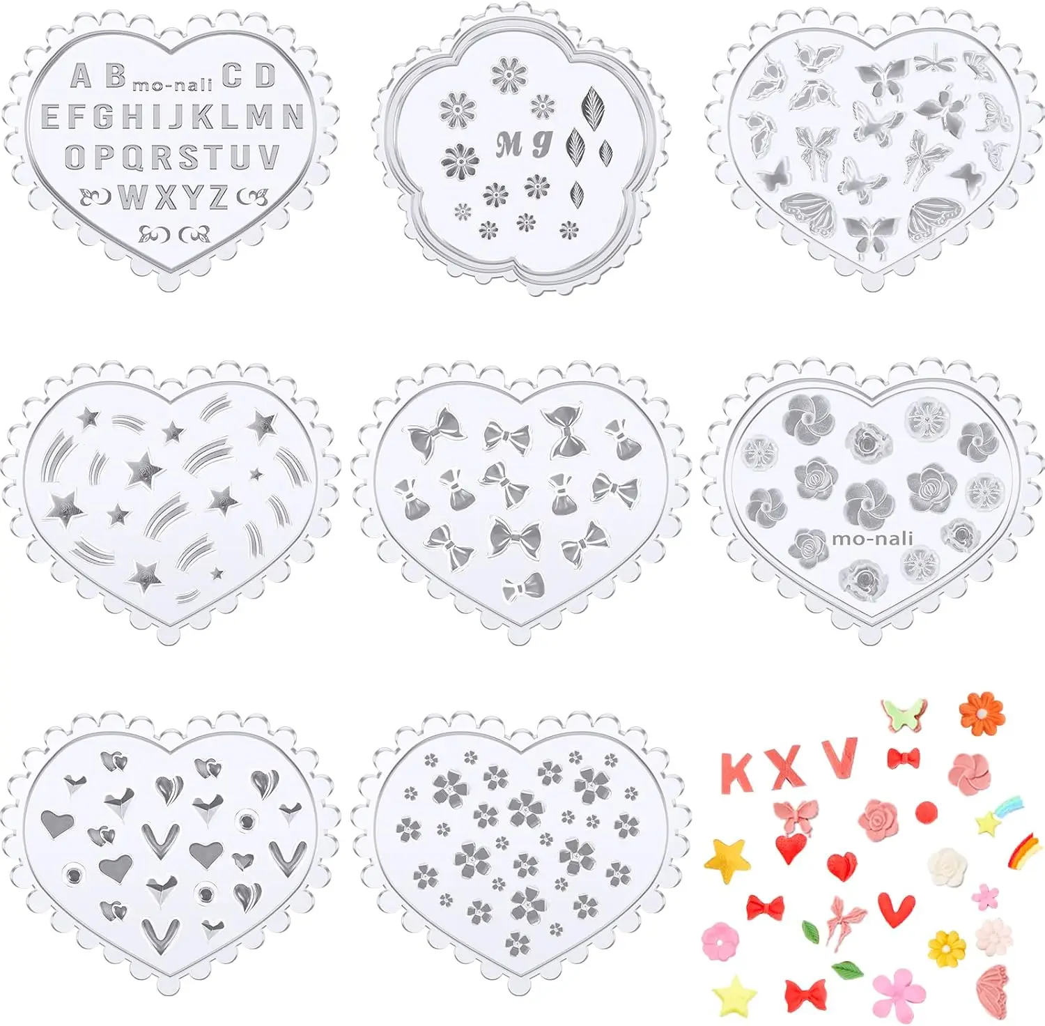 

8 Pcs Silicone Small Flower Polymer Clay Molds Set Mini Rose Daisy Leaf Cutters for Polymer Clay Jewelry Making, Earrings &